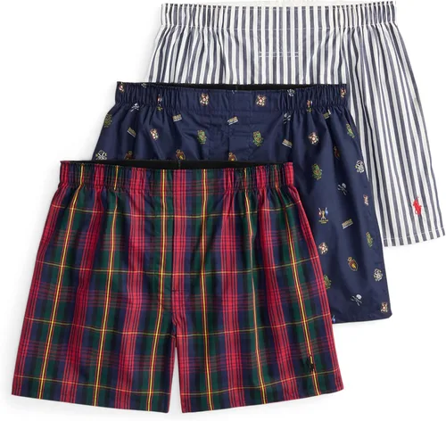 Vista 8 de POLO RALPH LAUREN Paquete de ropa interior tipo boxers, paquete de 3, ropa interior tejida de algodón de ajuste clásico para hombre