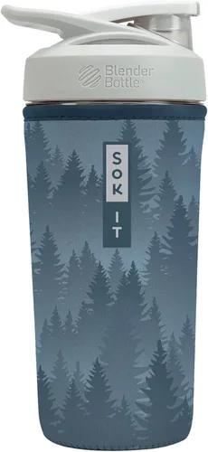 Vista 24 de Sok It BotlSok Botella Mezcladora de Proteínas con Funda Aislante de Neopreno (Floral Abstracto, Se Ajusta a Mezcladoras de 24oz)