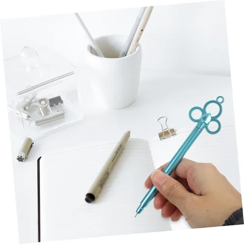 Vista 3 de 12 bolígrafos de gel con forma de llave vintage, punta fina, bolígrafos de escritura suave para estudiantes, oficina, toma de notas, estilos mixtos