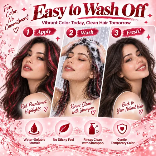 Vista 6 de Red Temp - Tinte en barra para el cabello, resistente al agua, no Rojo