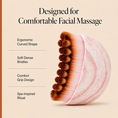 Vista 3 de Cepillo facial de contorno linfático - Gua Sha Glow, masajeador, drenaje