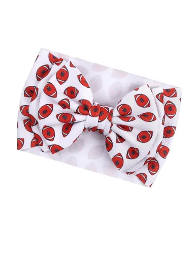 Vista 9 de BBTDIN Baby Football Turban Headband Girl Football Bows Baby Football Hair Band Bow BBG19 (3 Pcs-F1)