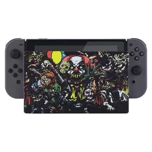 Vista 3 de eXtremeRate Custom Soft Touch Grip Faceplate for Nintendo Switch Dock, Scary Party Patterned DIY Replacement Housing Shell for Nintendo Switch Dock