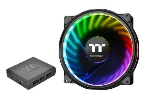 Vista 7 de Thermaltake Riing Plus 12 RGB TT Premium Edition 4.724 in Circular habilitado por software 12 LED RGB Riing Case/ventilador de radiador - Paquete