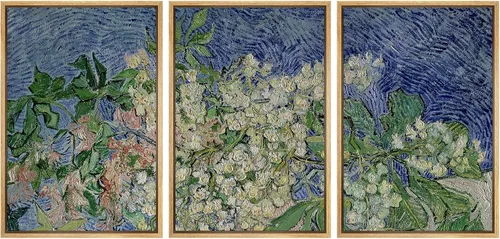 Vista 61 de wall26 Lienzo enmarcado para pared, juego de arte con flores de almendra de Vincent Van Gogh, naturaleza, ilustraciones de área silvestre, bellas