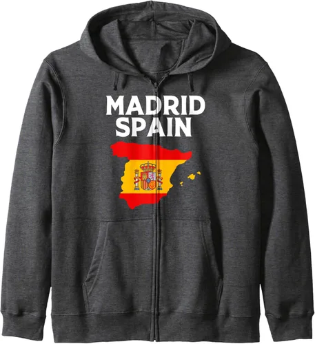 Vista 5 de Spanish Map Espana Flag Madrid Spain Zip Hoodie