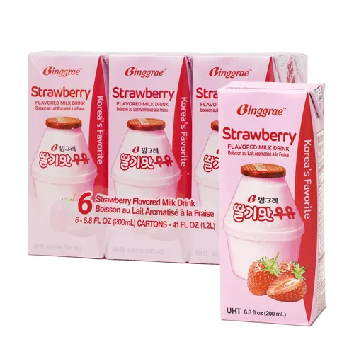 Vista 12 de Binggrae Bebida de Leche con Sabor a Plátano – Bebida Coreana Dulce y Cremosa – Cartones Estables en Estante de 6.8 fl oz – Paquete de 6