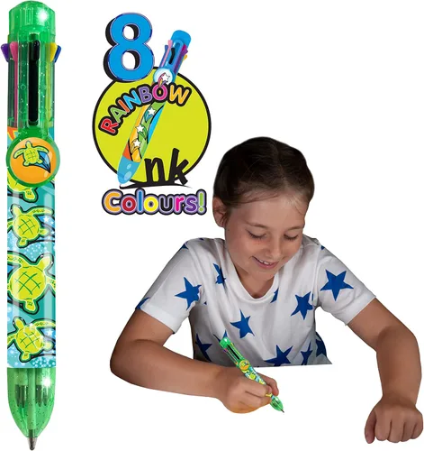 Vista 18 de Bolígrafo mariposa de Deluxebase. Bolígrafo retráctil multicolor 8 en 1 con diseño de animales lindos. Bolígrafo de escritura de tinta suave