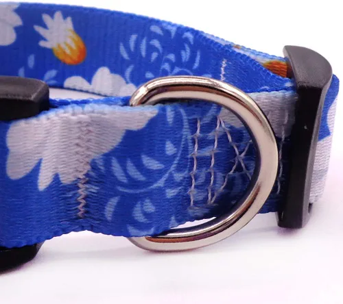 Vista 4 de Love Dream Collar de perro resistente con hebilla de liberación rápida ajustable con patrones geométricos florales para perros pequeños, medianos