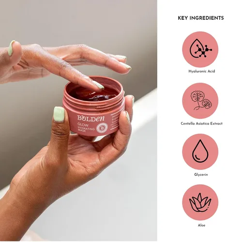 Vista 5 de BOLDEN GLOW - Máscara hidratante Máscara facial hidratante profunda para piel seca Hidratante de ácido hialurónico suavemente hidratante No