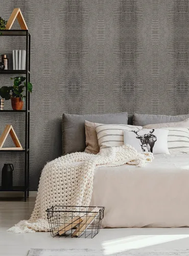 Vista 5 de Papel tapiz de cocodrilo para despegar y pegar (gris, paquete de 6 hojas, 2 x 9 pies)