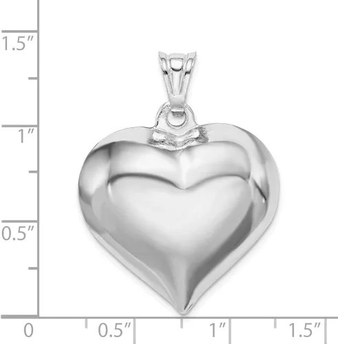 Vista 4 de Colgante de plata de ley 925 con forma de corazón hinchado 1142 in x 1102 in
