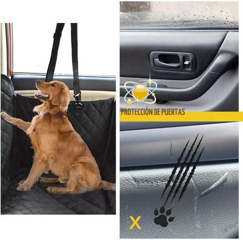 Vista 3 de Vailge Hamaca de coche para perro, 100% impermeable con ventana de malla, evita arañazos y fundas antideslizantes para asiento trasero