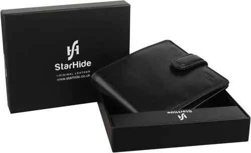 Vista 7 de Starhide Cartera de cuero italiano VT con bloqueo RFID para hombre, 1212, Negro -, Cartera RFID