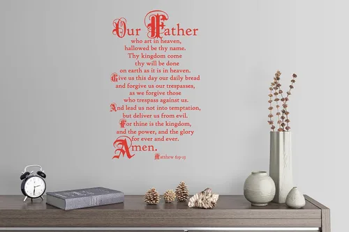 Vista 4 de 38"x24" Lord's Prayer Our Father Who Art in Heaven Give Us This Day Our Daily Bread Amen Mateo 6:9-13 - Adhesivo decorativo para pared