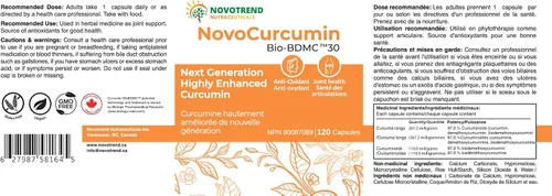 Vista 2 de NovoCurcumin-Next Generation Curcumina altamente mejorada - 120 cápsulas