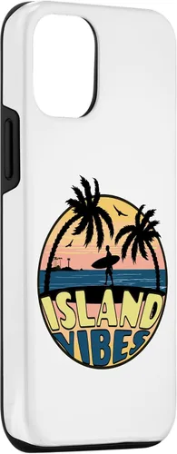 Vista 3 de iPhone 15 Island Vibes - Relaxed - Beach Scene - Surfer - Palm Trees Case