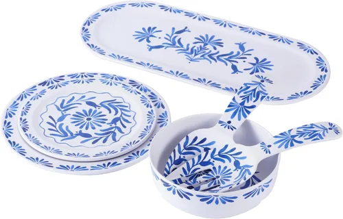 Vista 6 de Azul - Pinzas para ensalada de melamina duraderas de 10.6 pulgadas, resistentes a las roturas y aptas para lavavajillas, 2 piezas para interiores