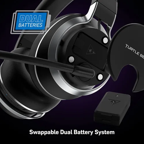 Vista 7 de Turtle Beach Stealth Pro Multiplatform Wireless Noise-Cancelling Gaming Headset for PS5, PS4, PC, Mac, Mobile Swappable Batteries Black