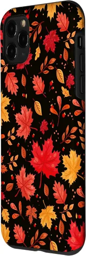 Vista 2 de iPhone 11 Pro Halloween Pattern Fall Leaves Pattern - Funda de la temporada de otoño
