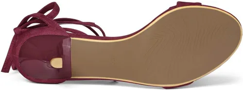 Vista 6 de Allegra K Sandalias con cordones de tacón de gatito para mujer