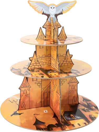 Vista 9 de Soporte mágico para cupcakes de 3 niveles, soporte de mago de cumpleaños y fiesta de Halloween, regalo para amantes de la magia