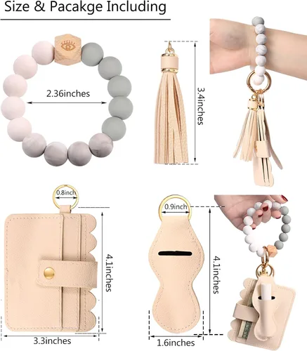 Vista 34 de BVGA Pulsera llavero de pulsera de silicona para mujer
