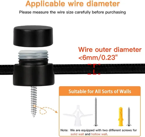 Vista 3 de Paquete de 3 Ganchos de Metal Swag para Luces Colgantes de Techo, Gancho de Luz Colgante para Lámpara, Ganchos de Techo Negros, Ganchos de Pared