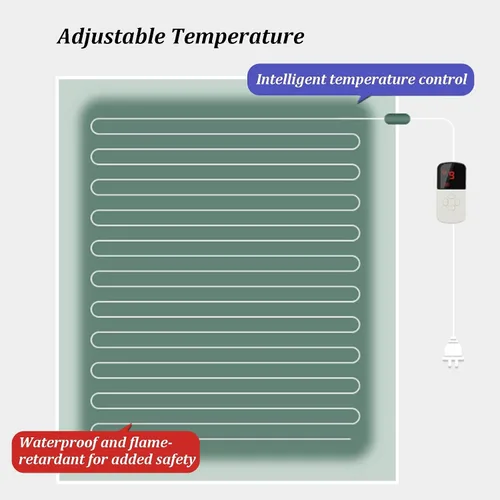 Vista 5 de Portable Heated Floor Mat, Heated Floor Carpet with Timer & Adjustable Temperature, Electric Heated Area Rug, Indoor Floor Heater, Foot Warmer for