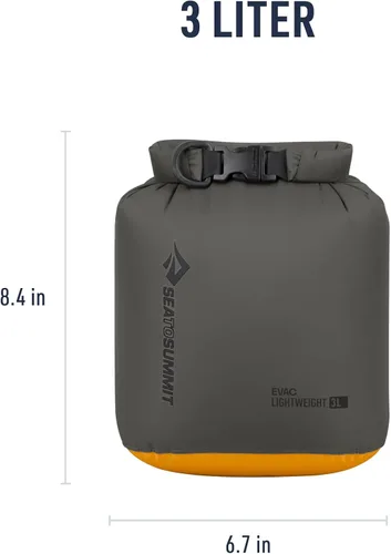 Vista 5 de Sea to Summit eVac Bolsa Impermeable, Bolsa de Compresión con Tapa Enrollable, 3 Litros, Negro Beluga