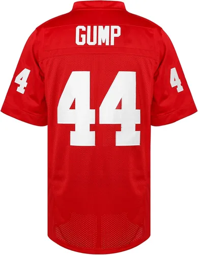 Vista 3 de Forrest Gump - Camiseta deportiva de fútbol 44, color rojo, camiseta de película cosida, ropa casual para hombre, S-3XL