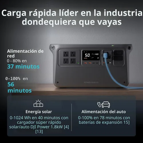 Vista 3 de DJI Power 2000 Estación de energía portátil, batería 2048Wh LFP