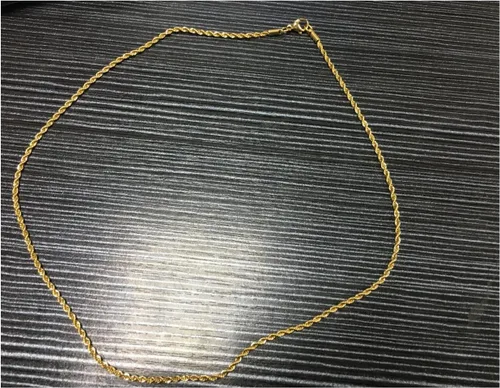 Vista 2 de Cadena de cuerda de 0.039in de oro de 14 quilates para mujeres y hombres, joyería fuerte, cierre sólido regalo con cierre chapado en langosta