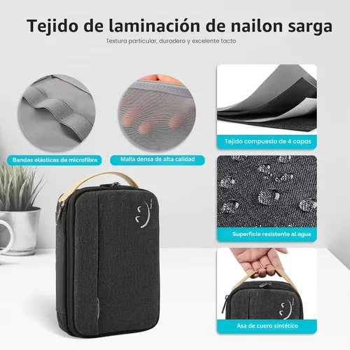Vista 5 de Travelkin - Organizador de cables de viaje, organizador electrónico de viaje, bolsa organizadora de cables para cables, cargadores de teléfono, Negro