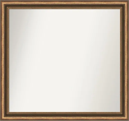 Vista 26 de Amanti Art Espejo de baño de bronce para sobre fregadero, 24 x 24 pulgadas, espejo de tocador cuadrado estrecho de bronce Manhattan, marco de madera