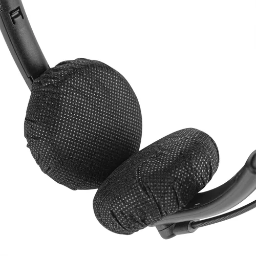 Vista 4 de Geekria 100 pares de fundas desechables para auriculares pequeños de centro de llamadas, fundas de almohadillas sanitarias elásticas, protector