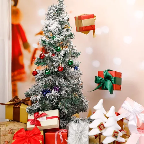 Vista 2 de Skylety 36 mini bolas de adorno para árbol de Navidad, 1 pulgada, rojo