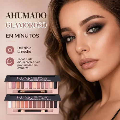 Vista 4 de Paquete de 2 paletas de sombra de ojos de 12 colores, maquillaje de sombra