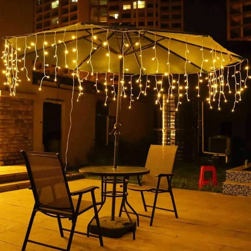 Vista 8 de Toodour Luces de Navidad de carámbano para exteriores, 29.5 pies, 360 luces LED de decoración de Navidad con 60 gotas, 8 modos, conectables, luces