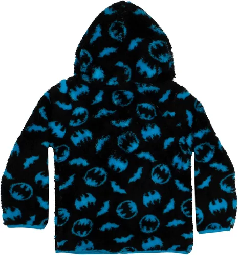 Vista 6 de Batman Sudadera con capucha de forro polar Sherpa con cremallera para niños DC Comics superhéroe Batman Sherpa con capucha para niños