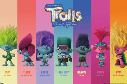 Vista 9 de Trends International Trolls: Band Together - Póster de pared Perfect Harmony, 22.4 pulgadas de largo x 14.7 pulgadas, versión enmarcada de madera