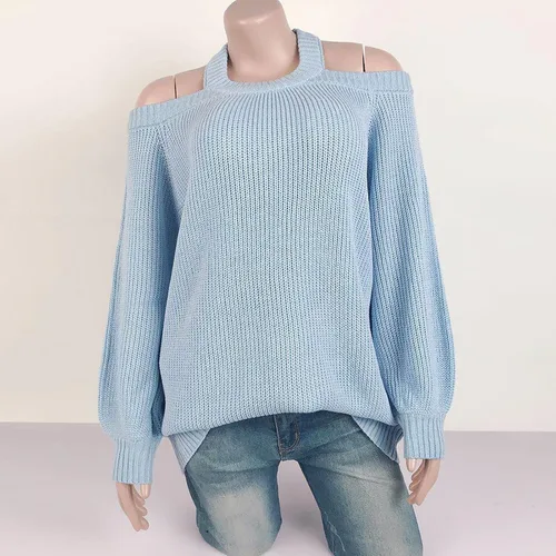 Vista 6 de ZPWSHI Sweaters for Women Fsahion 2023 Crew Neck Long Sleeve Fall Winter Knit Pullover Jumper Tops