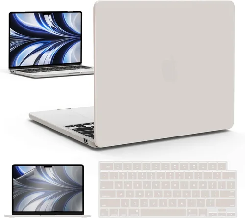 Vista 16 de IBENZER Funda para MacBook Air de 13 pulgadas 2026 2025 2024 2023 2022 M4 A3240 M3 A3113 M2 A2681, funda rígida con cubierta de teclado ScreenFilm