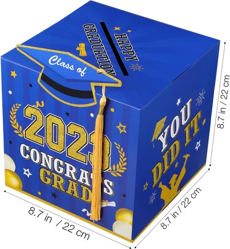 Vista 2 de Caja de tarjetas de graduación 2024 Soporte para tarjetas de felicitaciones, caja de decoración de fiesta de graduación, suministros de celebración