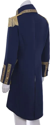 Vista 6 de Mens Musical Hamilton Historical Colonial Costume Steampunk Tailcoat Jacket Gothic Victorian Frock Coat Uniform