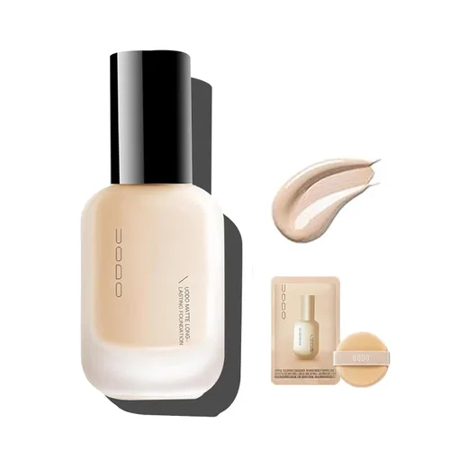 Vista 9 de UODO Base líquida UODO - Base hidratante ligera / mate de larga duración, maquillaje de base invisible, 1.05 onzas líquidas (blanco C01 mate)