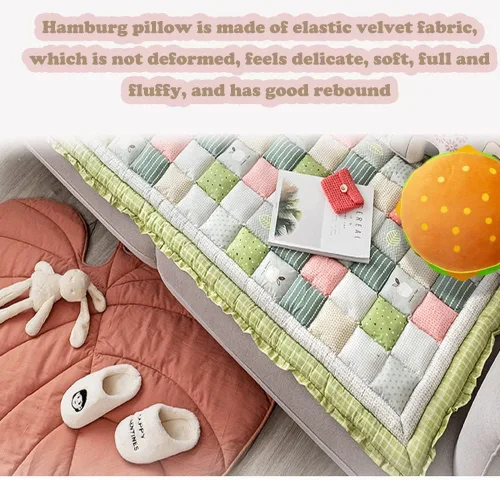 Vista 2 de Almohada de hamburguesa con queso de felpa de 11.8 pulgadas Juguete, regalos para niños
