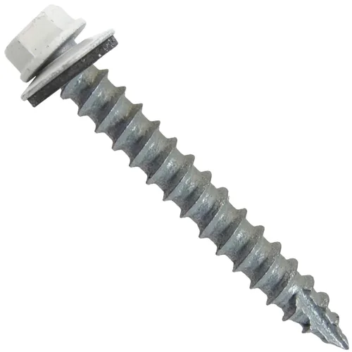 Vista 77 de TORNILLOS PARA TECHOS DE METAL #14: (250) Tornillos x 1" ABC GRIS Tornillo para techo de chapa metálica con cabeza hexagonal y arandela.