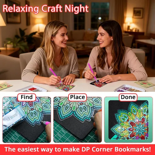 Vista 6 de Marcapáginas de Pintura de Diamantes Forma de Cristal de Rincón DIY Dibujo de Diamantes por Número Pintura de Bordado para Artesanías Regalo