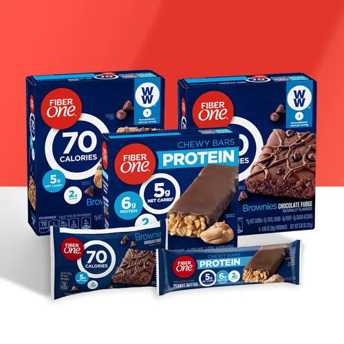 Vista 8 de Barras proteínicas masticables Fiber One, nuez de caramelo, aperitivos proteínicos, 1.17 oz, 5